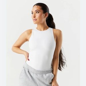 White High Neck Bodysuit-Aritzia dupe